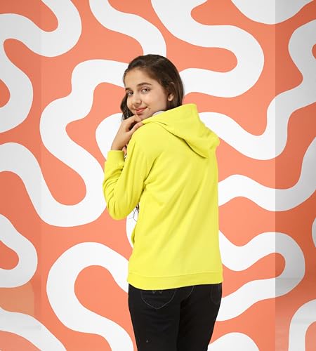 Image of KYDA KIDS Girls Cotton Hooded Neck Hoodies - Sweatshirt with Hoodies Full Sleeves Girls Winter Wear, Long Sleeve Sweatshirts for Girls -Regular Fit