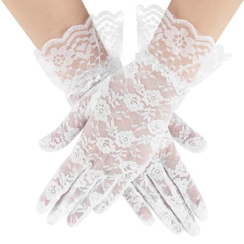 White Lace Gloves