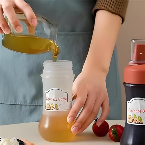 SPRINT4DEALS 5-Holes Squeeze Condiment Dispenser Bottle Seasoning Kitchen Tool for Ketchup, BBQ, Sauces, Syrup, Mustard (White)