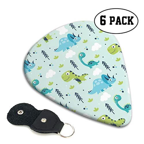 Lot de 6 médiators motif dinosaure pour guitare acoustique, guitare électrique, basse, ukulélé – fins, moyens et épais. - Les Beatles, Paul McCartney, John Lennon, RIngo Starr, George Harrison Lot de 6 médiators motif dinosaure pour guitare acoustique, guitare électrique, basse, ukulélé – fins, moyens et épais. – Image 3
