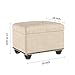 FIRST HILL FHW Fifth Avenue Tan 5th Ave Modern Linen Upholstered Storage Ottoman