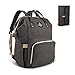 Pipibear Mutifunktionale Wickeltasche Rucksack, Wasserdichte Wickelrucksack Tasche, Große Reisetasche für Mutter und Baby (Dunkelgrau)
