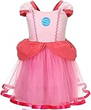 iTVTi Super Brothers Princess Peach Costume Dress for Toddler Little Girls Halloween Fancy Outfits, 3-4 Years(Tag 110)