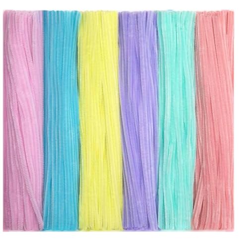 Chenille Stems for Crafts - Twisting Pipe Cleaners | Colorful Pipe Cleaners Chenille Stems Craft Art Supplies Fuzzy Wire Sticks for Kids Adults