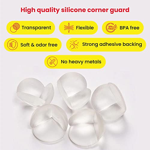 Image of Gadgetime USA 12 Pack Table Corner Protector Guard - Transparent for Sharp Edges - Safety Bumpers -Baby Proof