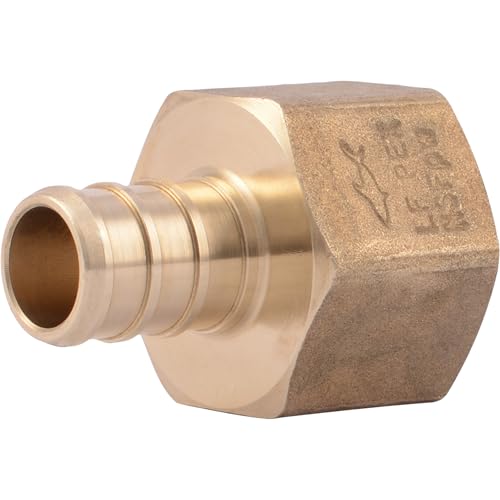 Image of SharkBite 1 /2 Inch Crimp Female Adapter, Brass Plumbing Fitting, PEX Pipe, Copper, UC072LFA