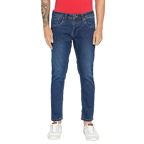 Image of Being Human Green Skinny Cropped Fit Men's Denims Clothing