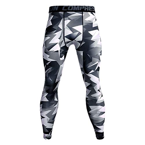 Ubervia Sports Running Football Training Fitness Compression Tights Pants for Men, Size:S(Red Lightning)-image-1