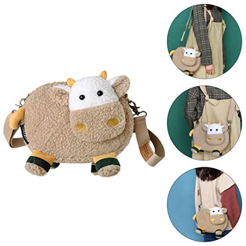 KESYOO Bolsas Crossbody Bolsa de Lona de Pelúcia Em Forma de Vaca Bolsa de Ombro Casual Bolsas Hobo