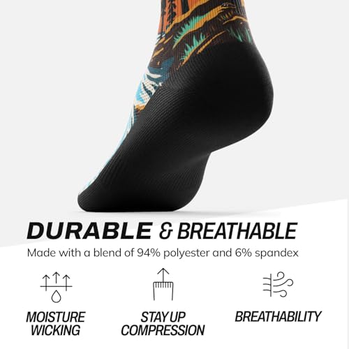 Outway Crew Socks for Men & Women, Breathable, Moisture-Wicking Athletic Socks with Arch Support, Colorful, Durable Blend3