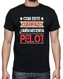 latostadora Camiseta Manga Corta Regalos para Calvos para Hombre - Negro L - Ref. 7071365-P