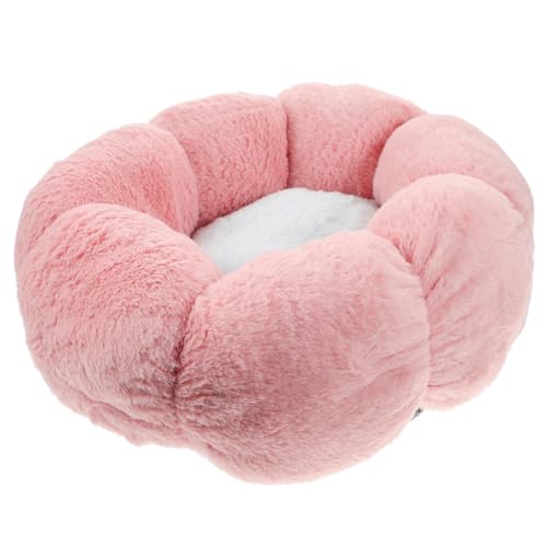 Yardwe 1 Pieza Nido cálido para Mascotas cojín para Dormir para Mascotas Descanso para Perros Nido de Cama para Mascotas Cama para Dormir Mascota cojín Acogedor Cachorro Felpa Rosa