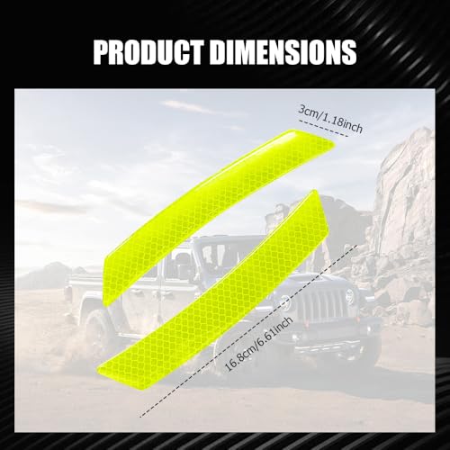 Image of 2PCS Car Reflective Trim Side Marker Stickers, Side Reflectors for Car, Anti-Collision Automatic Bumper Fender Stickers, Auto Exterior Accessories Reflector Guard Fit Cars (Green, 2PCS)