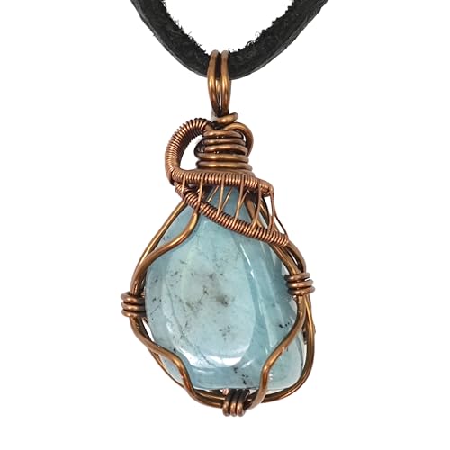 Raw Aquamarine Necklace – Genuine Blue...