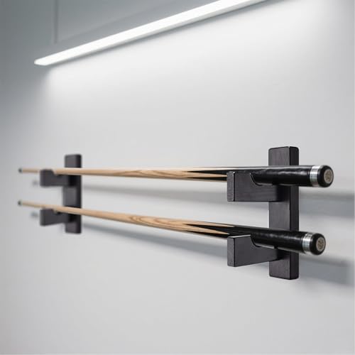 ERMMZHZW Pool-Stick-Halter, Wandhalterung, Pool-Stick-Rack, Billard-Queue-Racks, zeigt horizontal zwei Billardqueues an der Wand, geeignet für die Organisation von Billardtisch-Zubehör und Ausrüstung
