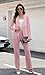 Two Piece Set for Women Fall Fashion 2025 Business Casual Long Sleeve Blazer Jackets Pant Suits Pink XL