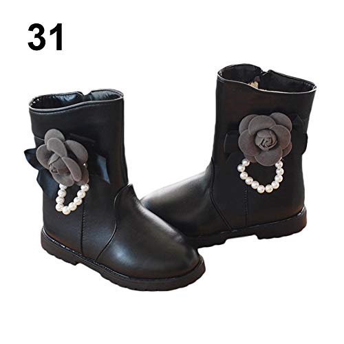 popchilli Botas para Niña Zapatos De Algodón Zapatos De Princesa De Terciopelo Cálido Plus Flores Perla Decoración Zapatos De Algodón por Otoño Invierno Famous