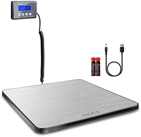 ACCT Postage Scale 400𝖑𝖇, Mail Scale, Postal Scale with Hold/auto-Off/Tare Function, Shipping Scale for Package/Small Business/Luggage/Office, Heavy Duty Scale with Batteries & Power Adapter