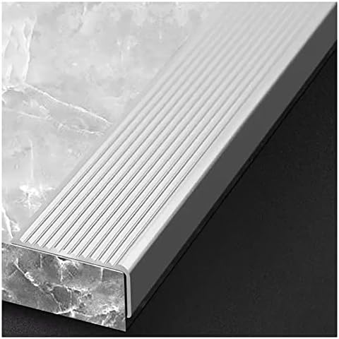 L-Shaped Anti-Slip Aluminum Stair Transition Strip - 90cm Gold Edging Trim for Tile, Wood & Laminate Floors - Durable Edge Protector & Decorative Stair Treads