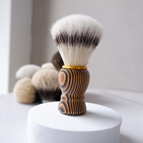 Kikc Synthetic Shaving Brush, Art Wooden Beard Brush (Ultra-Dense Synthetic Hair), Barber Shop Professional Salon Shaving Tool（22Mm Luxury Knot） #TOP6