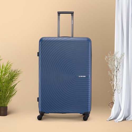 Image of Stony Brook Nasher Miles Crescent 75 Cm 28 Inch Polypropylene Hard-Sided 4 Wheels Spinner Check-in Luggage Trolley Bag (Navy Blue)