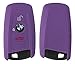 Produktbild Yayago Silikon Hülle geignet für/kompatibel mit BMW 3-Tasten Autoschlüssel Schlüssel Schutzhülle Etui Key Case KFZ Schutz Cover in lila