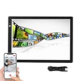 Slide Viewer Light Box for Slide Negative Film Scanning, 3 Brightness Backlight, APP Editing, Ultra Thin Soft Light Box Scanner LED Slide Scanner with USB Powered