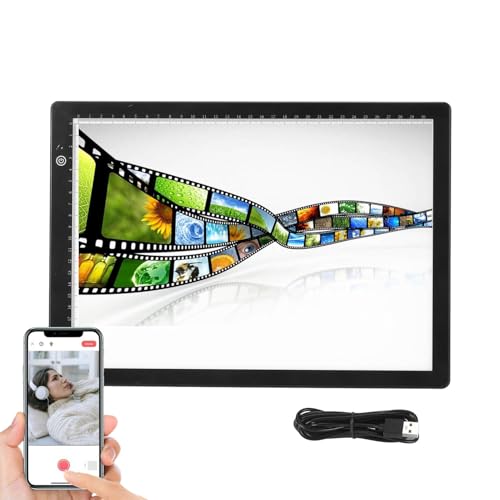 Image of A4 Slide Viewer Light Box, Ultra-Thin LED Light Pad with 3 Adjustable Brightness, USB-C Powered Backlight for Viewing, Scanning and Digitizing 35mm Slides & Film Negatives