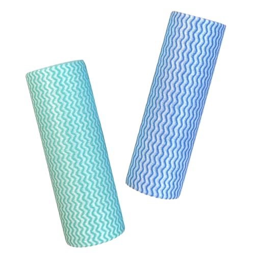 GRIRIW 2rollos Toallas De Limpieza Desechables para Cocina Lavado Seco Húmedo Práctico y Económico