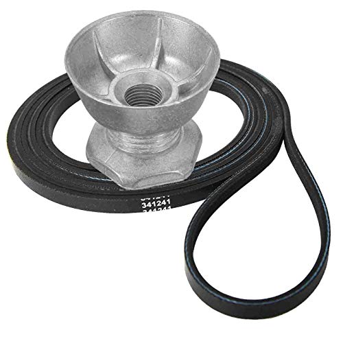 Seentech 341241 Dryer Belt & 8066184 Motor Pulley - Compatible for Whirlpool Kenmore Dryers Replace part number: PS11744884 W10290525 WP8066184VP AP6011686 8578565 W10299847 3389627 694871