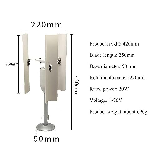Turbina Eólica Micro Vertical, Modelo De Gerador Eólico De 20 W, Gerador De Moinho De Vento De 20 V