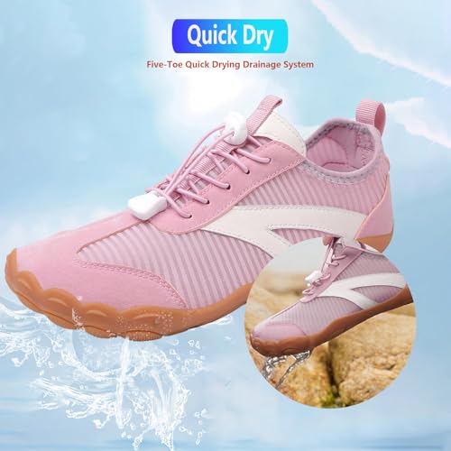 Image of Beach Water Shoes for Women Men Quick Dry Non-Slip Wide Toe Hike Barefoot Footwear for Beach Pool Aqua Swim Surf Walk