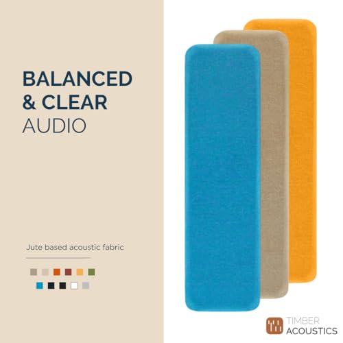 Image of Timber Acoustics Soundproofing Wooden Foam Panels, Acoustic Room Treatment (Set of 3) (1' x 3' x 1.5 inch) (Orange)