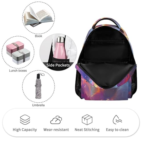 Polar Bear And Stars Travel Backpack Casual Daypack Shoulder Bag with Adjustable Shoulder Straps3