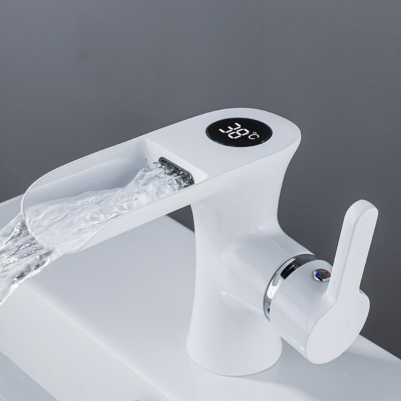 Mélangeur de lavabo en laiton blanc pour une salle de bain moderne et sécurisée