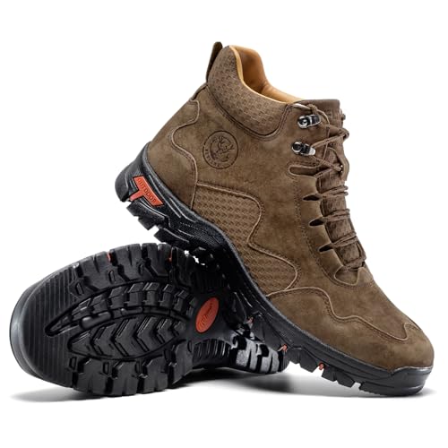 Image of FLYLAND Men's Chukka Boots Casual Leather Shoes Ankle Shoes Non Slip Breathable Comfortable Mid Top for Outdoor Driving Walking
