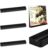 Heimlove 3 Pack Solid Wood Vinyl Record Wall Mount Shelves, Black 12 Inch Vinyl Holder for Album ...
