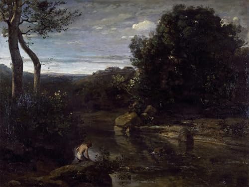 Impression Tableaux Graffiti Jean Baptiste Camille Corot toile haut de gamme 60x90cm