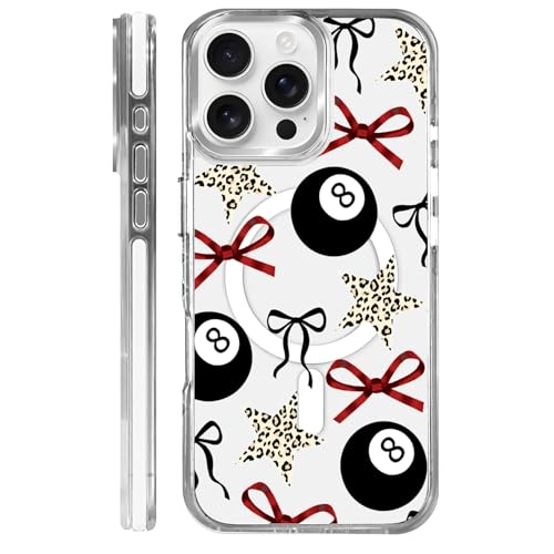 Coque transparente iPhone 16 Pro Max MagSafe rigide esthétique Y2K anti-chute pour fille