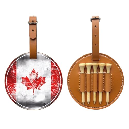 WXXWXD Retro Canada Flag Printed Golf Tee Storage Bag - Portable Storage, Easily Organize Tees