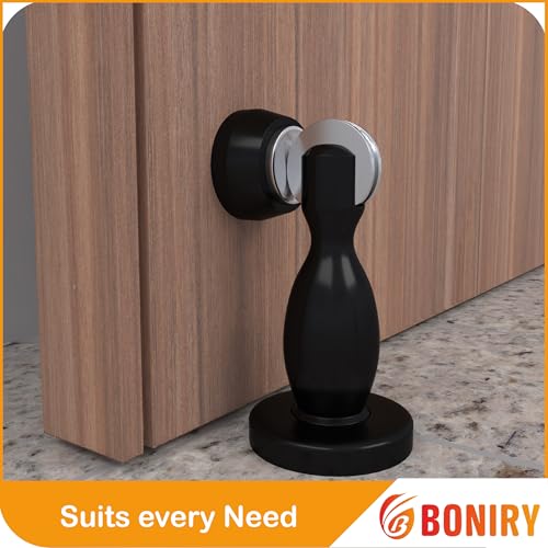Image of Boniry Premium Magnetic Door Stopper | Durable, Stylish & Rustproof | Protects Doors | Strong Hold, Easy Installation | Perfect for Home & Office Use (1, Black)