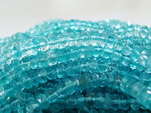 Apatite bleue perles facettées 4.5mm pierre naturelle en fil pour joaillerie