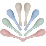 8 Pcs Plastic Spoon Dinner Spoons, Lnrkai Portable Reusable Soup Spoon Reusable Multicolor Lightweight Durable Spoon Dishwasher & Microwave Safe for Gift Set (8PCS)
