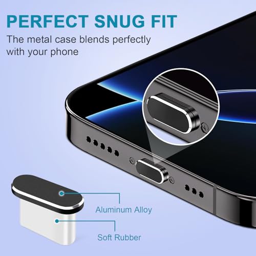 Image of USB C Dust Plug, 4 Pack USB C Port Cover, Type C Charging Port Plug Cover with Speaker Dust Cover, Phone Accessories for iPhone 17, iPhone 15 /16 /16 Plus /16 Pro /16 Pro Max