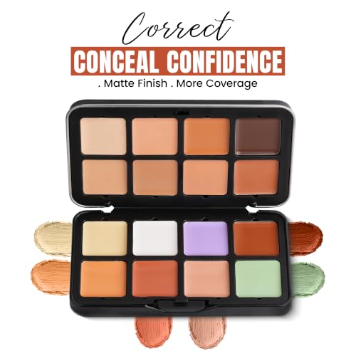Image of Fashion Colour Glamorous Full Coverage Concealer Corrector Contour Palette | Creamy texture Moisturizing & Lasting | Easy To Blend & Lightweight Concealer For Face Makeup (32gm)