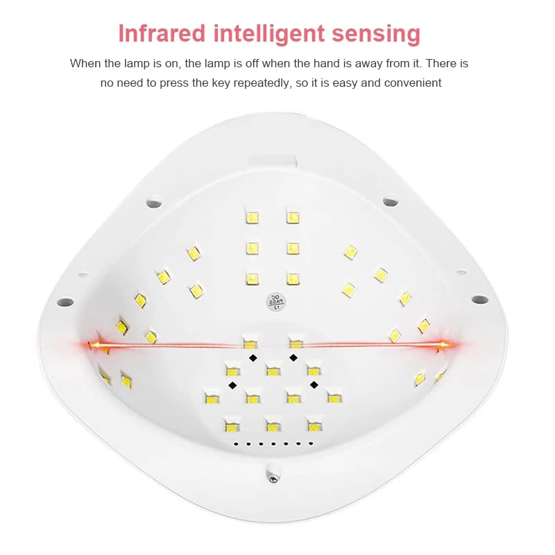 Gleevia UV Nail Dryer Lamp Automaic Senson 45 UV Light 4 Timer 10 30 60 90S Professional Manicure Pedicure for UV Gel, UV Builder, Gel Nail Polish Dryer (Sun X5 Plus_54W, Pink) - Image 7