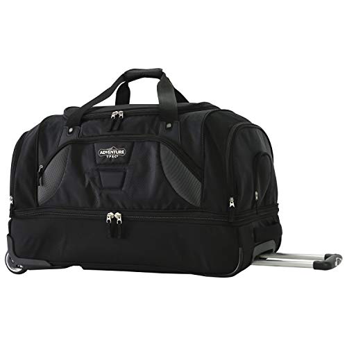 TPRC Adventure Rip-Stop Upright Rolling Duffel Bag, Black, 21 Inch