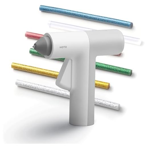 HOTO Pistola de Pegamento de Litio Caliente Inalámbrica, 10 Barras de Pegamento, Calentamiento Rápido 30S, Recargable por USB, Pistola de Pegamento de Apagado Inteligente, Perfecta para Artes de DIY