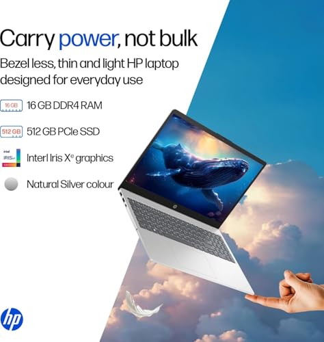 Image of HP 15, Core 5-120U (16GB DDR4, 512GB SSD) FHD, Anti-Glare, Micro-Edge, 15.6'' /39.6cm, Win11, M365 Basic(1yr)* Office24, Silver, 1.59kg, fd0665tu, Backlit, FHD Camera w /Shutter Laptop