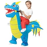 AirSuit® Disfraz de Dragón Hinchable para Niños | Tamaño de 120 a 150 cm | Fabricado en poliéster altamente resistente - Agradable de llevar | Sistema de hinchado incluido | OriginalCup®